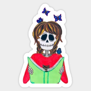 Lively Bones Avid Reader Sticker